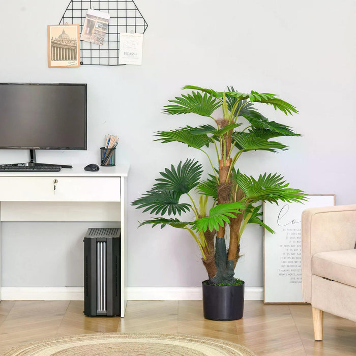 Tropical Palm Artificial Tree - Lifelike Indoor/Outdoor Fake Decorative Plant with Nursery Pot, 135cm - Enhances Home & Office Space Ambiance