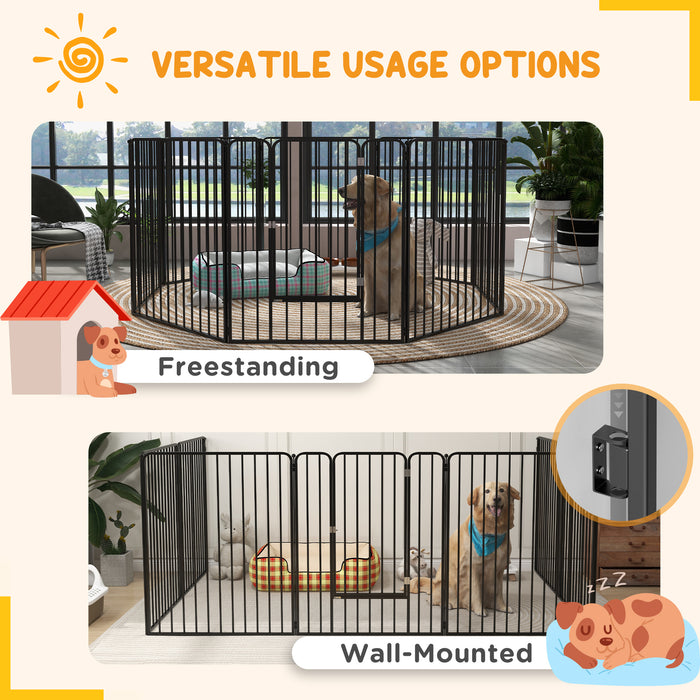 Heavy Duty 8-Panel Dog Pen - 100cm Tall Pet Playpen Suitable for Indoor & Outdoor Use - Ideal for Small to Large Dogs