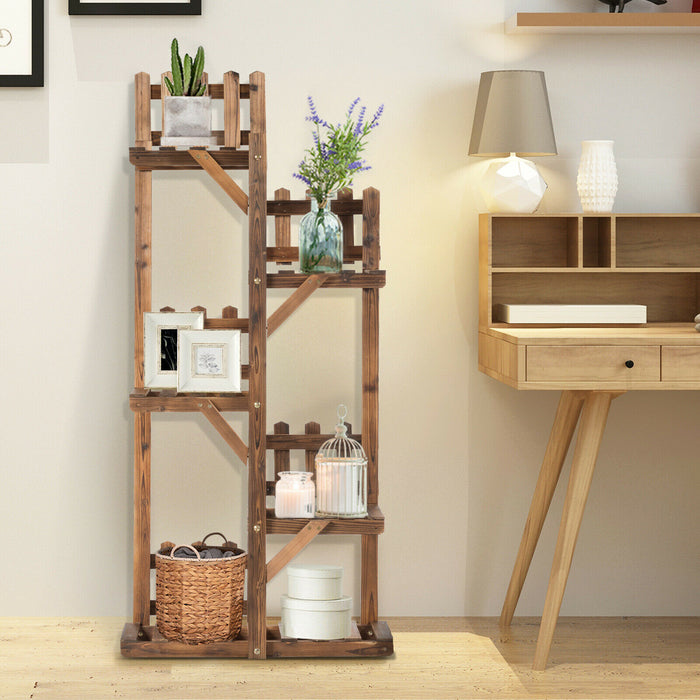 Wooden 5-Tier Plant Stand - Perfect for Living Room, Garden, Patio and Balcony Display - Ideal for Garden Lovers and Home Decor Enthusiasts