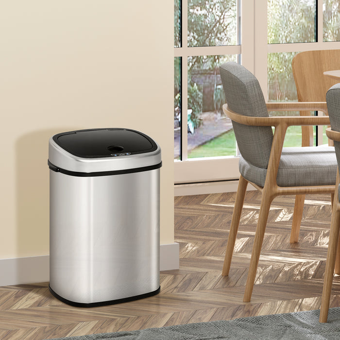 Stainless Steel Sensor Dustbin 48L - Automatic Touchless Garbage Waste Bin for Hygienic Disposal - Ideal for Home and Office Use