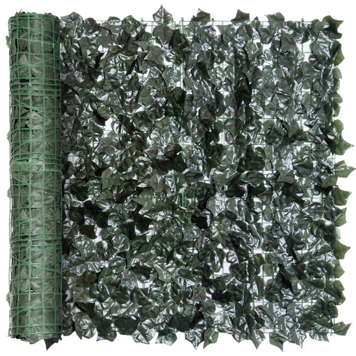 Artificial Leaf Hedge Screen Set - Dual 3 x 1.5m Dark Green Privacy Fences for Outdoor Gardens and Indoor Decor - Creates Secluded Spaces in Home or Commercial Settings