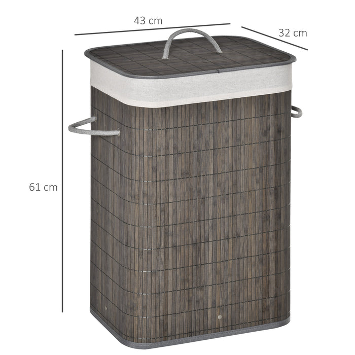 Collapsible Laundry Hamper with Flip Lid - String Handles & Removable Liner, Water-Resistant Base - Space-Saving Storage for Dirty Clothes