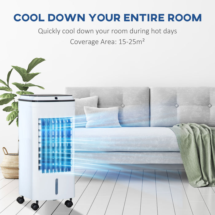 Evaporative Air Cooler with 4L Tank - 3-in-1 Portable Oscillating Fan with Timer and Remote Control - Ideal for Cooling and Refreshing Indoor Spaces