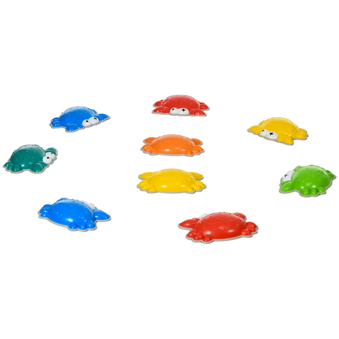 Crab-Shaped Children’s Balance Stones - 9-Piece Anti-Slip Edged Stepping Stones for Kids - Stackable, for Playful Obstacle Courses & Coordination Development