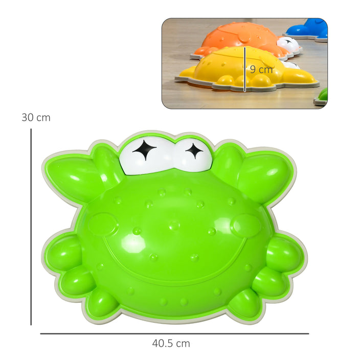 Kids 6-Piece Anti-Slip Edge Stepping Stones Set - Crab-Shaped Balance Pods for Obstacle Courses, Stackable - Ideal for Playtime and Coordination Skills Development