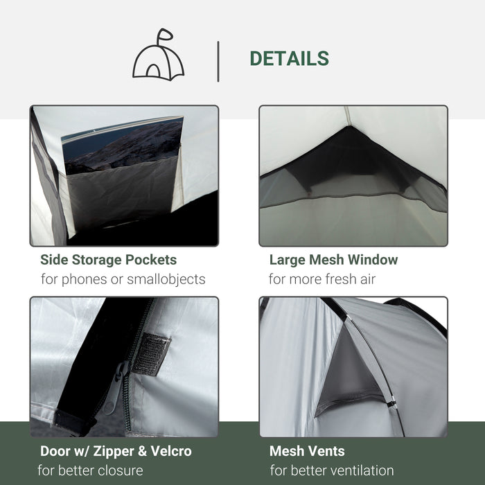 Double Layer Dome Camping Tent - 1-2 Person Weatherproof Backpacking Shelter with Vestibule Windows - Ideal for Fishing, Hiking and Lightweight Travel