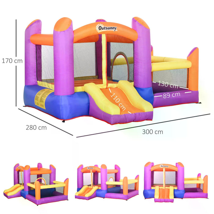 Inflatable Kids Bounce Castle with Slide and Pool - 3-in-1 Outdoor Trampoline, Water Play Area - Fun Activity Center for Children Ages 3-12