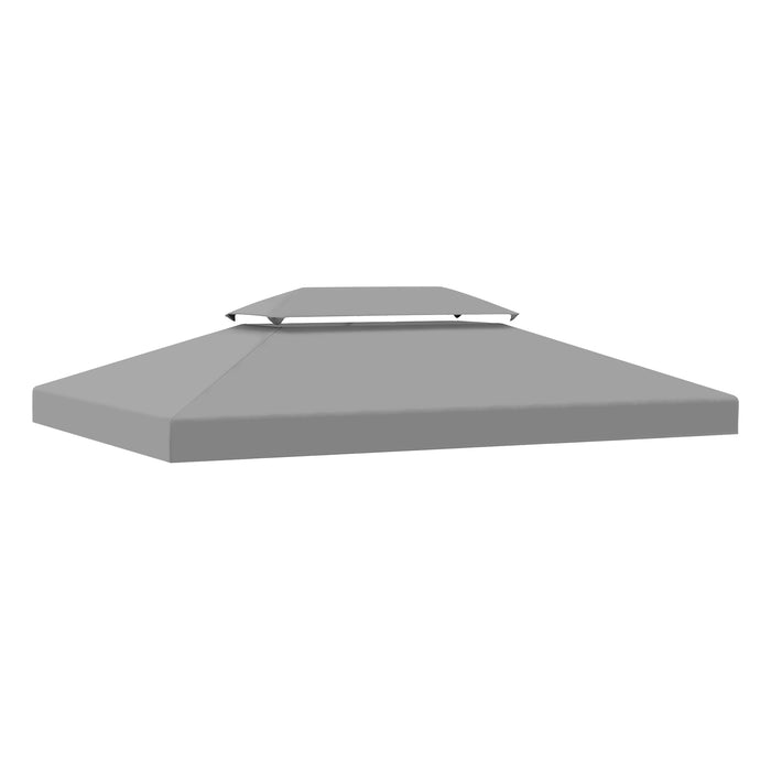 3x4m Gazebo Replacement Canopy - Dual-Tier UV Protective Top Cover for Garden Outdoor Awnings - Ideal for Sheltering Your Patio, Light Grey (Roof Only)