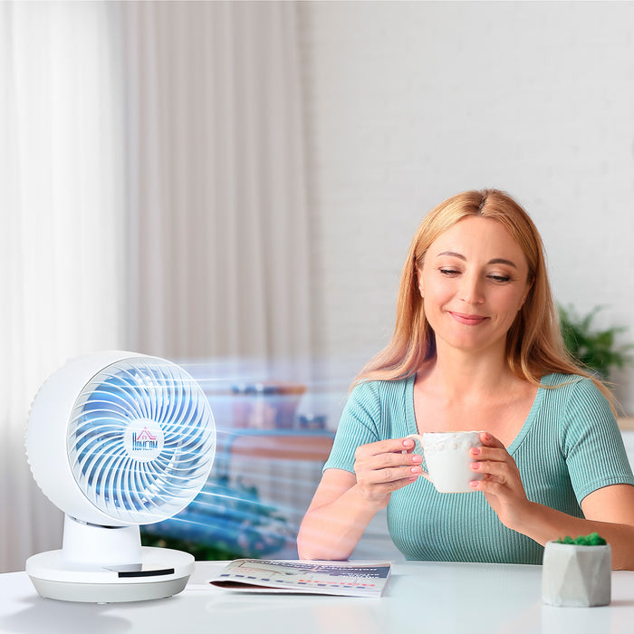 Electric Table Desk Fan 28cm with 3 Speed Settings and Remote Control - Compact and Portable Personal Cooling Device, White - Ideal for Home and Office Use