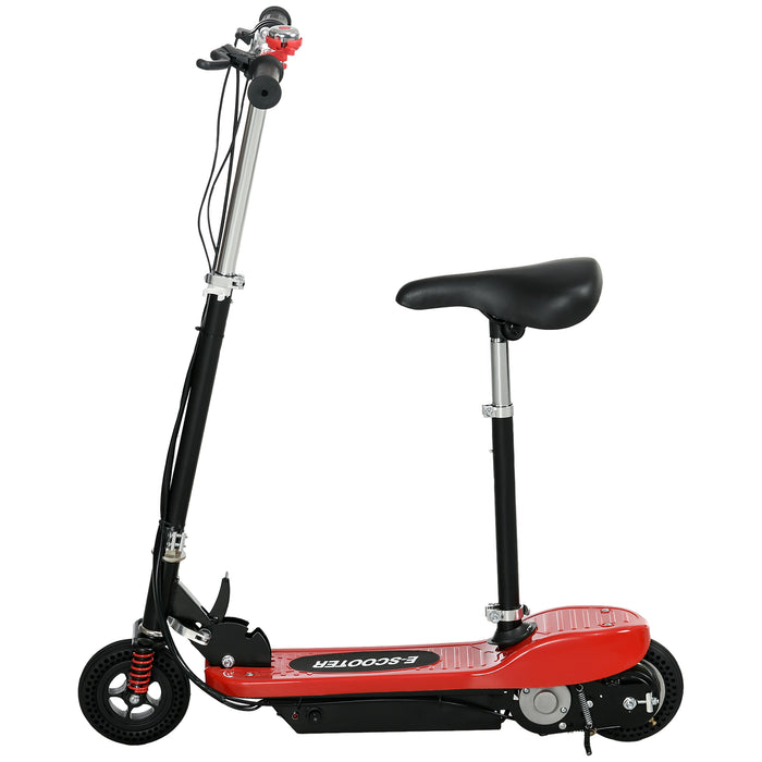 Folding Electric Scooter with Steel Frame & Warning Bell - Kid-Friendly E-Scooter, 15 km/h Top Speed, Red - Ideal for Ages 4 to 14