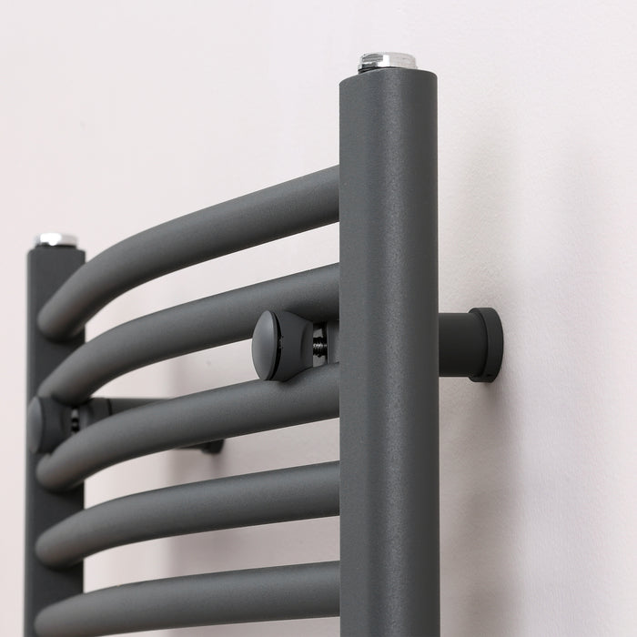 Heated Towel Rail Radiator - Hydronic Bathroom Ladder Warmer, 600mm x 700mm, Grey Finish - Ideal for Central Heating and Cozy Towels