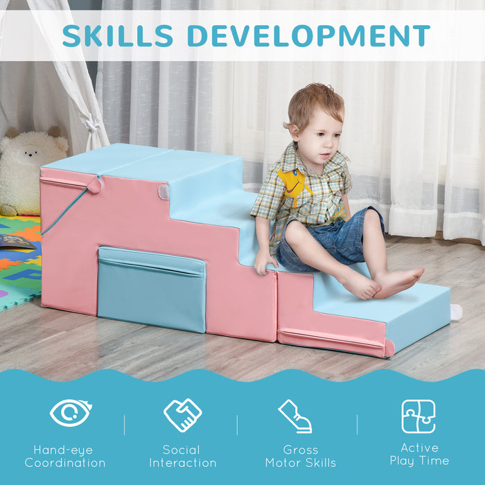 Soft Play 2-Piece Climber Set - Baby-Safe Foam Blocks for Indoor Play and Climbing - Enhances Gross Motor Skills for Toddlers Ages 1-3