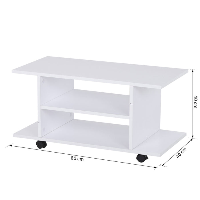 Modern White TV Stand with Storage Shelves - Elegant Media Console for Living Room - Ideal for Entertainment Setup and Organization