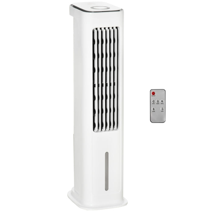 Evaporative Air Cooler with Ice Compartment - 3 Modes & Speeds, Remote, Timer, White - Ideal for Home Cooling & Energy Efficiency