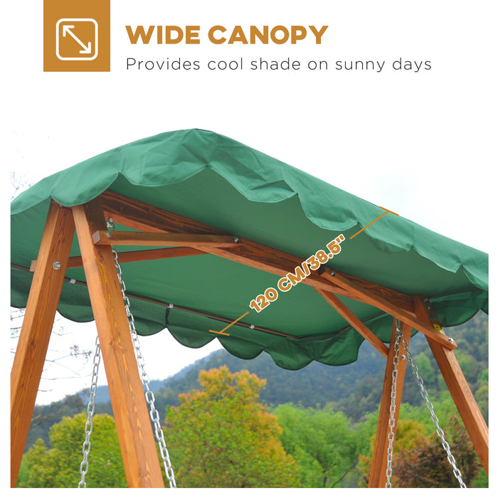 3-Seater Wooden Garden Swing - Sturdy Outdoor Bench Seating with Canopy - Perfect Relaxation Spot for Families and Gardens
