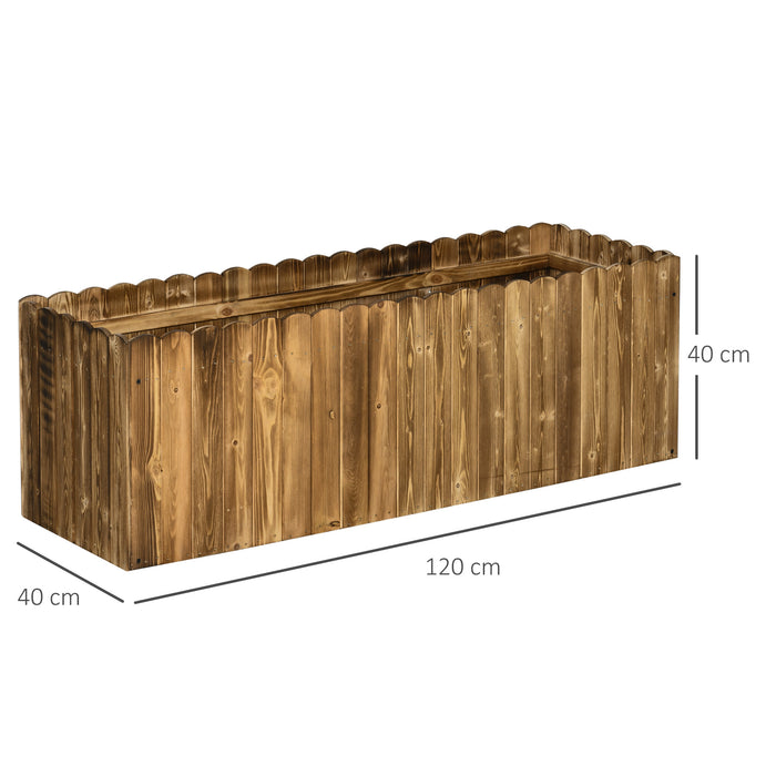 Garden Flower Raised Bed - Large Rectangular Wooden Planter for Vegetables and Herbs, 172L Capacity (120x40x40cm) - Perfect for Patio and Backyard Gardening