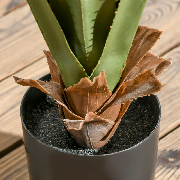 Artificial Agave Succulent Duo - Lifelike Potted Desk Plants for Home and Office Decor, 15x15x90cm - Ideal for Indoor & Outdoor Aesthetic Touches