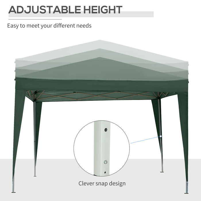 Pop Up Gazebo Marquee - 3x3 Meter Easy Assembly Outdoor Canopy, Green - Ideal for Garden Parties and Events