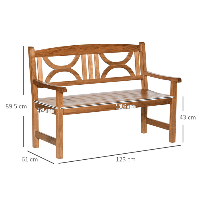 Wooden Garden Loveseat - 2-Seater Outdoor Patio Bench with Natural Finish - Perfect for Yard, Lawn, and Porch Relaxation