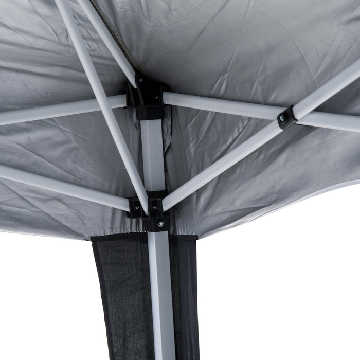 Pop-Up Canopy Tent - 3m Length x 3m Width x 2.4m Height, Durable Black Fabric - Ideal for Outdoor Events & Gatherings