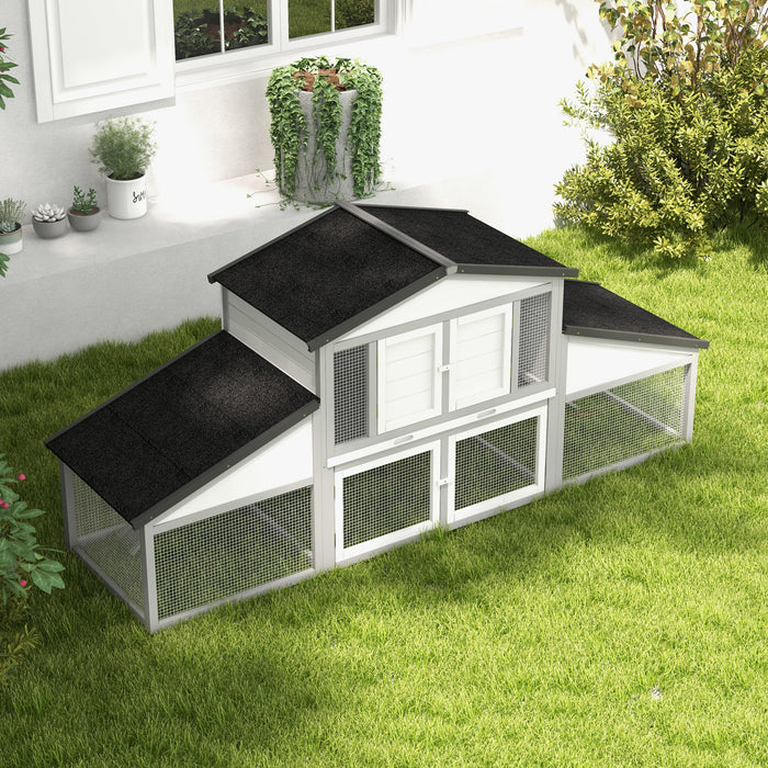 Outdoor Bunny House with Spacious Run - Large Rabbit Hutch, Easy-Clean Tray, Access Ramp - Ideal for Pet Rabbits and Small Animals