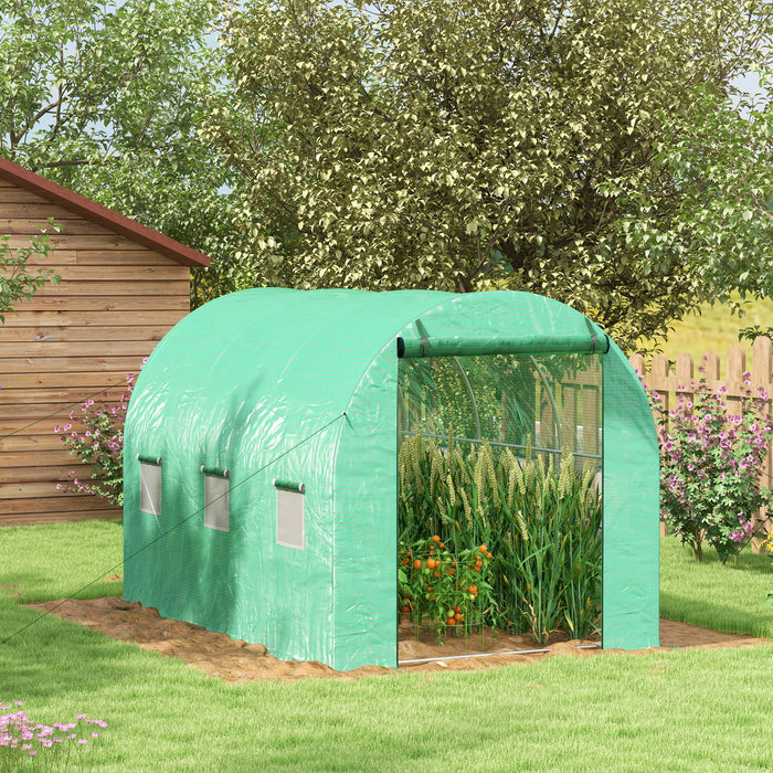 Polytunnel Greenhouse with Sprinkler System - 3x2m Durable Gardening Solution, Green - Ideal for Year-Round Plant Protection