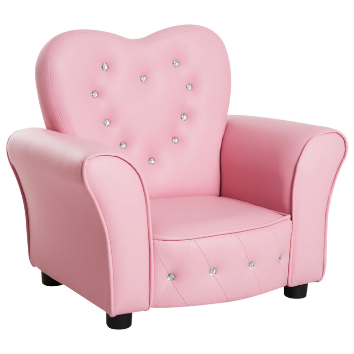 Toddler Chair Sofa for Kids - Children's Princess Pink Armchair with Comfortable Seating - Ideal for Playroom Relaxation and Play