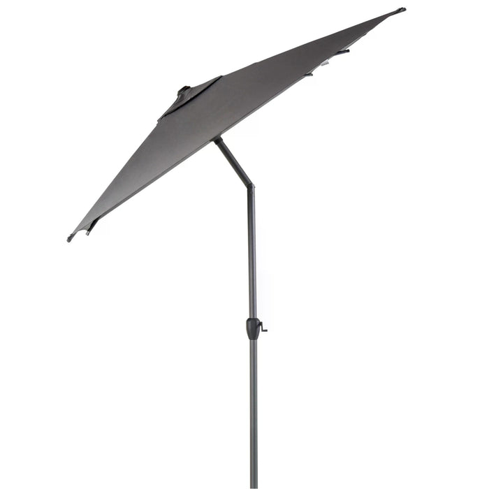 Aluminium Rectangular Patio Umbrella 3x2m - Garden Parasol with Crank Tilt Mechanism in Dark Grey - Ideal Sun Shade for Outdoor Comfort