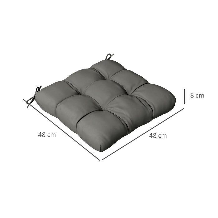 4-Piece Charcoal Grey Patio Chair Cushions - Comfortable Seat Cushion Pillows with Ties for Indoor/Outdoor Use - Ideal for Home and Garden Seating Upgrade