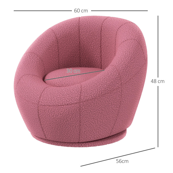 Swivel Upholstered Accent Chair - Modern Armchair for Living Room, Bedroom, Home Office - Comfy Pink Seating Solution for Stylish Decor