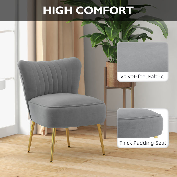 Accent Chair Duo - Upholstered Wingback Armless Living Room Chairs with Gold-Tone Steel Legs - Stylish Seating Solution for Modern Home Decor