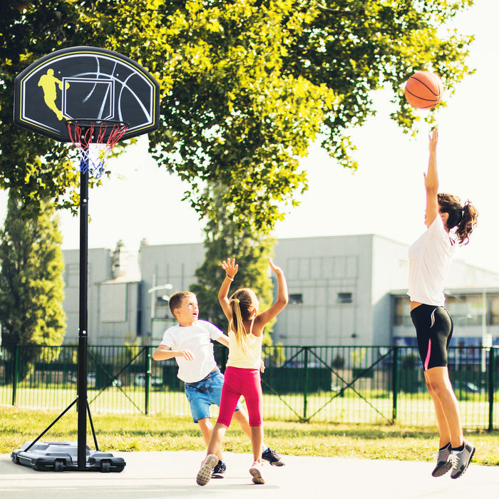 Adjustable Portable Basketball Hoop Stand with Wheels - Freestanding Garage Net & Backboard for Outdoor Use - Ideal for Adult & Senior Sports Enthusiasts