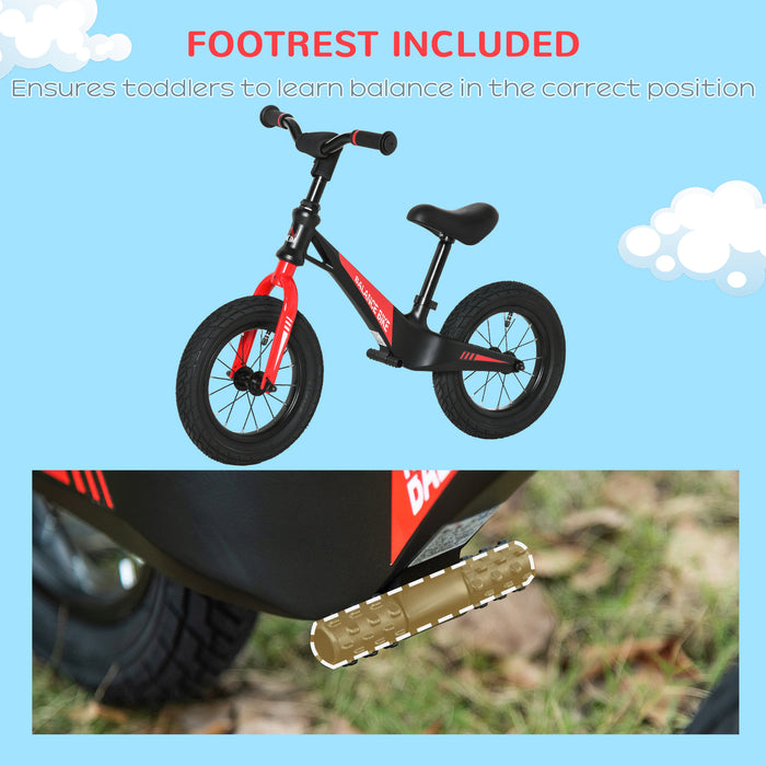 Kids Balance Bike 30cm - No-Pedal Design with Air-Filled Tires, Adjustable Handlebars & Padded Seat - Perfect Training Cycle for Toddlers Ages 3-6