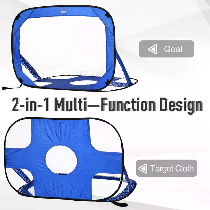 Kids 2-in-1 Soccer Pop-Up Goal - Dual-Function Target and Net for Backyard Sports - Ideal for Youth Practice & Outdoor Play