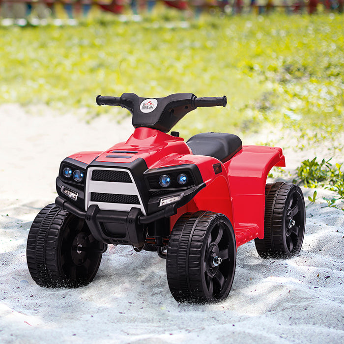 6V Electric Quad Bike for Kids - Toddler-Sized ATV with Headlights, Black & Red - Ideal Outdoor Ride-on Toy for Ages 18-36 Months