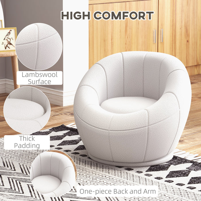 Modern Swivel Armchair - Plush Upholstered Accent Chair for Living Room, Bedroom, Home Office - Contemporary Design in Classic White for Stylish Comfort