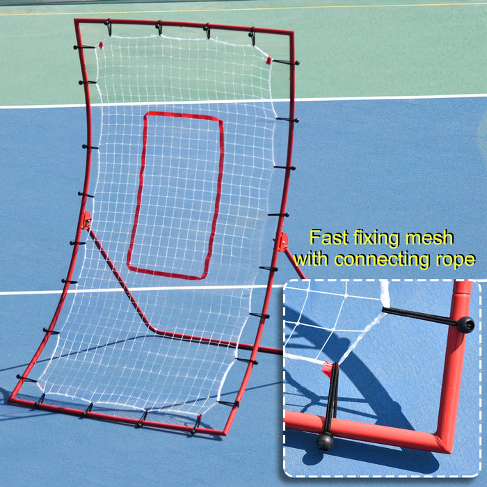 Adjustable 5-Angle Steel Frame Rebounder Goal - Sturdy Practice Net for Soccer, Lacrosse, Baseball - Perfect Training Equipment for Athletes