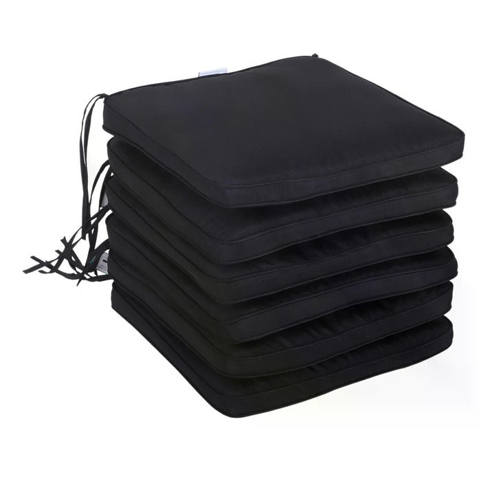 Premium Chair Comfort - Set of 6 Seat Pads with Straps for Dining and Patio Chairs - Ideal for Indoor and Outdoor Seating Enhancement