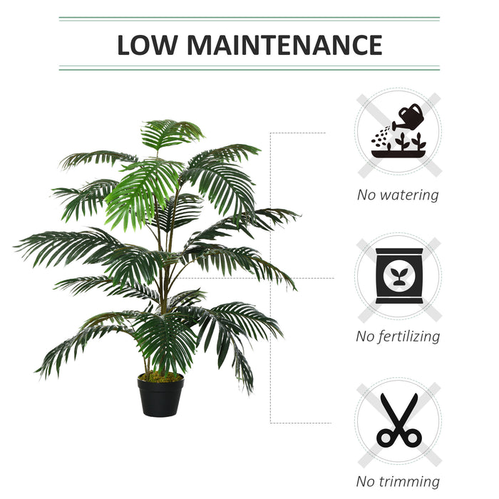 Artificial Palm Plant Tree 140cm/4.6FT - Decorative Faux Greenery with 20 Lifelike Leaves in Nursery Pot - Ideal for Indoor/Outdoor Enhancements & Home Office Decor