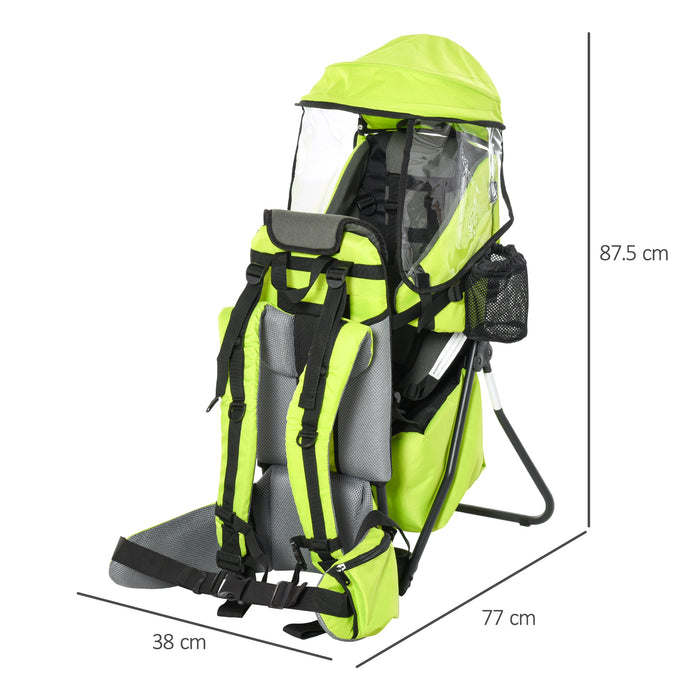 Ergonomic Baby Hiking Backpack Carrier with Hip Seat - Detachable Rain Cover & Adjustable Straps, Green - Outdoor Adventure Gear for Toddlers 6-36 Months