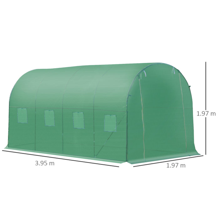 Polytunnel 4x2m Walk-In Greenhouse - Sturdy Construction with Roll-Up Zip Door & Windows - Ideal for Extended Growing Season & Garden Plant Protection