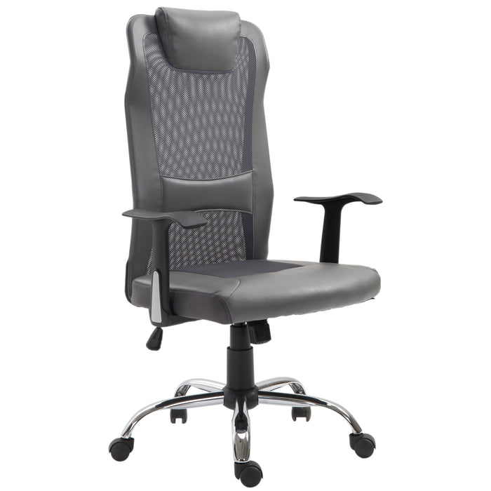 Mesh High-Back Office Desk Chair with Adjustable Height and Swivel Capability - Ergonomic Design with Headrest for Home or Office Use - Comfortable Seating Solution for Professionals and Students