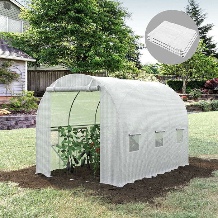 Greenhouse Walk-in PE Cover 3x2x2m with Roll-Up Windows & Zippered Entrance - Durable Weather-Resistant Plant Protection - Ideal for Gardeners and Home Farming Enthusiasts