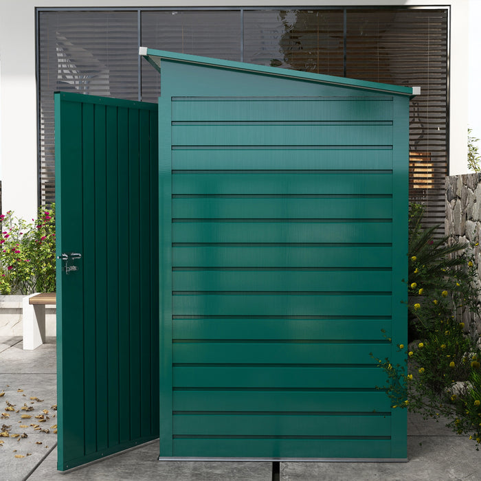 Galvanised 8x4 ft Garden Shed - Metal Outdoor Storage with Double Doors & Ventilation - Ideal for Tools and Lawn Equipment Shelter