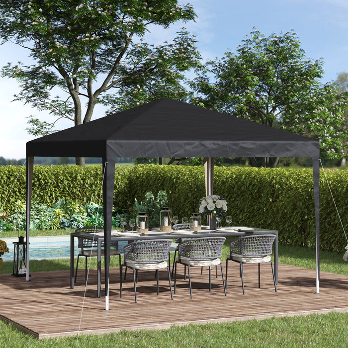 Heavy Duty 3x3m Pop Up Gazebo - Marquee Party Tent with UV Protection, Folding Wedding Canopy in Black - Ideal for Outdoor Events and Garden Celebrations