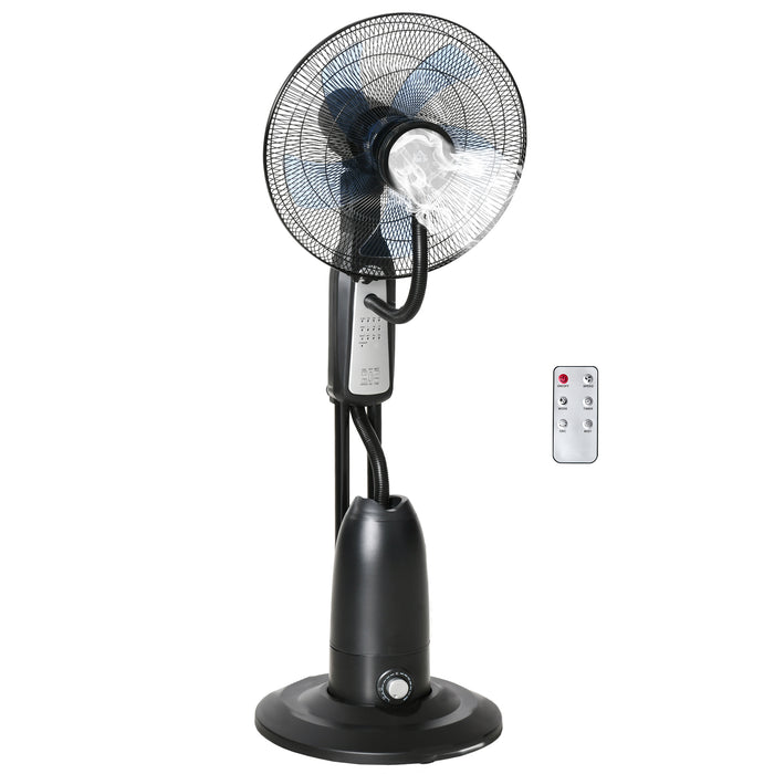 Pedestal Fan with Water Mist Feature - Humidifying 3-Speed Standing Fan, 2.8L Tank, Timer & Remote Control - Ideal for Cooling and Comfort in Dry Climates