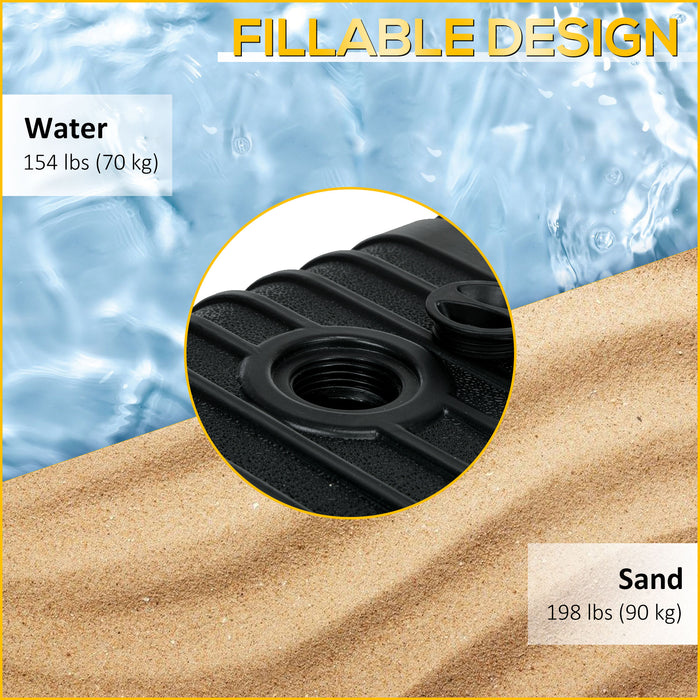 Heavy Duty Rolling Base for Cantilever Banana Parasol - Durable Plastic Umbrella Stand, Water and Sand Fillable - Easy Mobility & Stability for Outdoor Shade Solutions