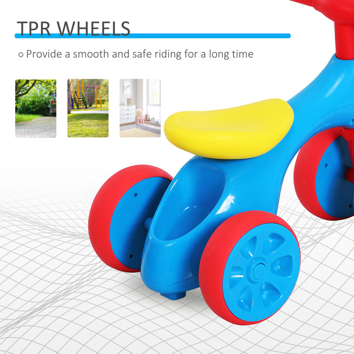 Toddler Training Walker - Balance Ride-On Toy with Durable Rubber Wheels, Blue - Ideal for Developing Coordination Skills