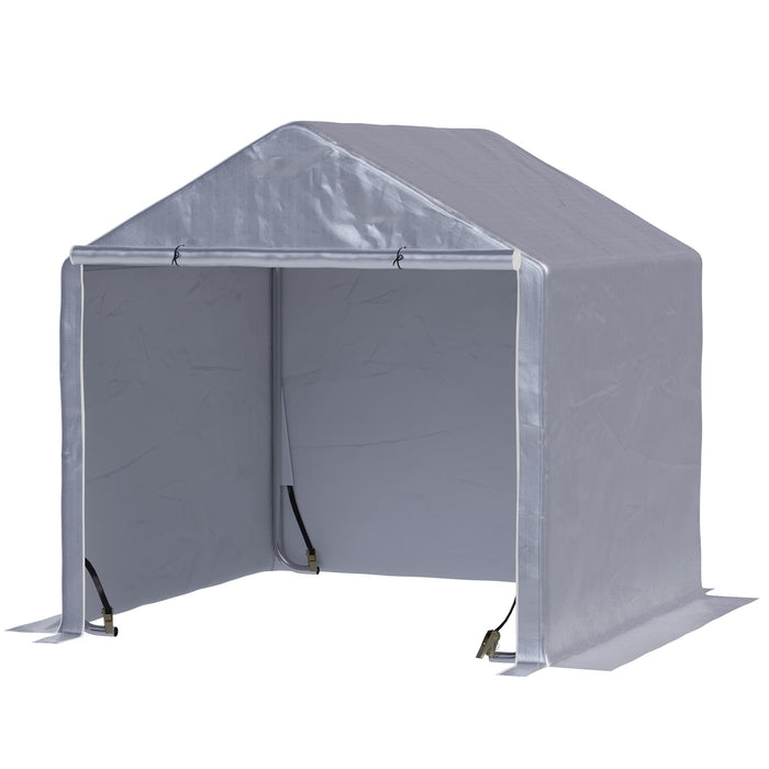 Galvanized Steel Storage Tent 2x2m - Waterproof Outdoor Carport Gazebo with UV Protection, Grey - Ideal for Garden Garage and Weather-Resistant Vehicle Shelter