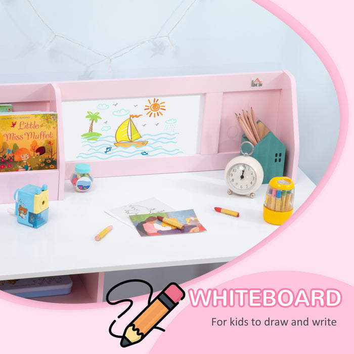 Kids Playtime Furniture - Two-Piece Pink Table and Chair Set with Whiteboard Top - Perfect for Creative Toddlers